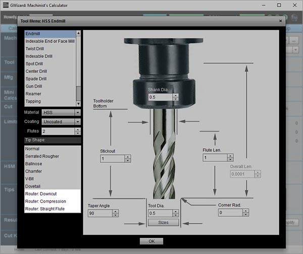 G-Wizard CNC Router Speeds and Feeds Calculator