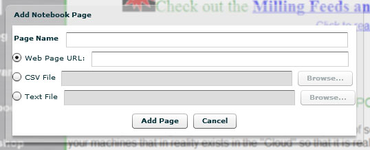 Adding a new Notebook page