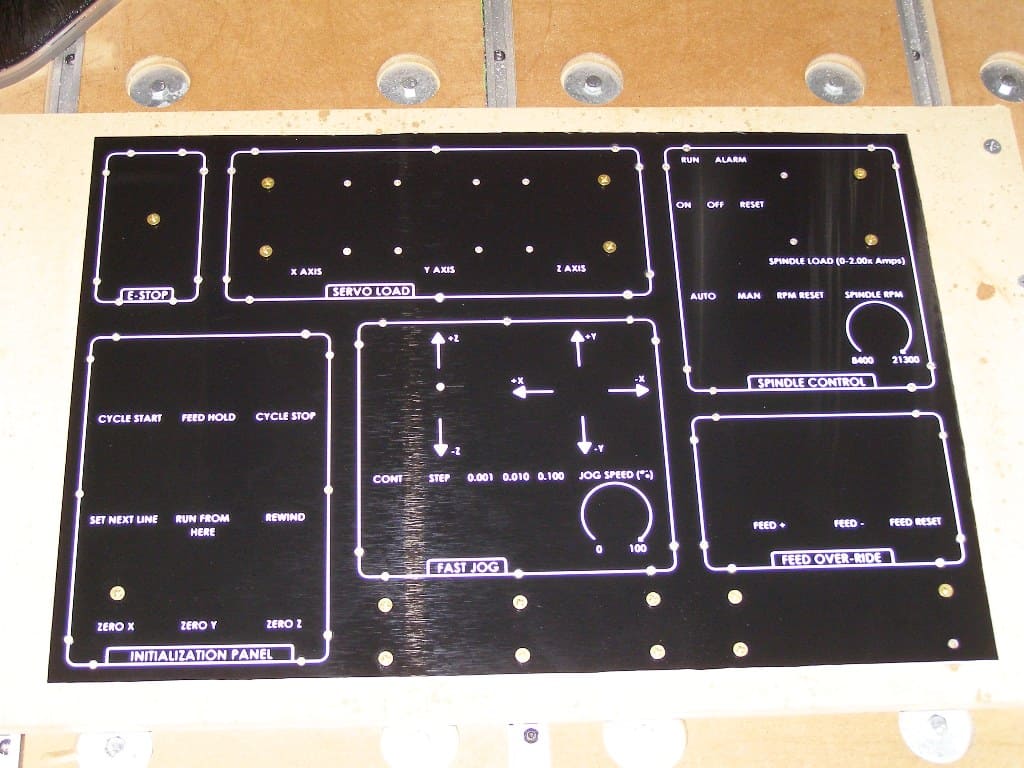 Gravograph Engraved CNC Control Panel