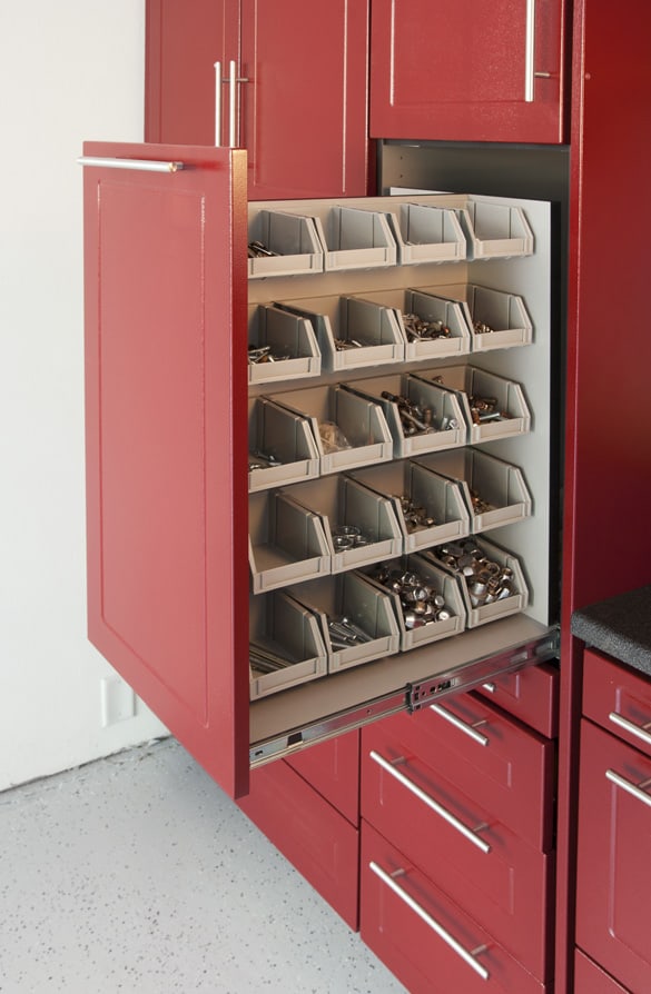 garage cabinets pullout to access depth