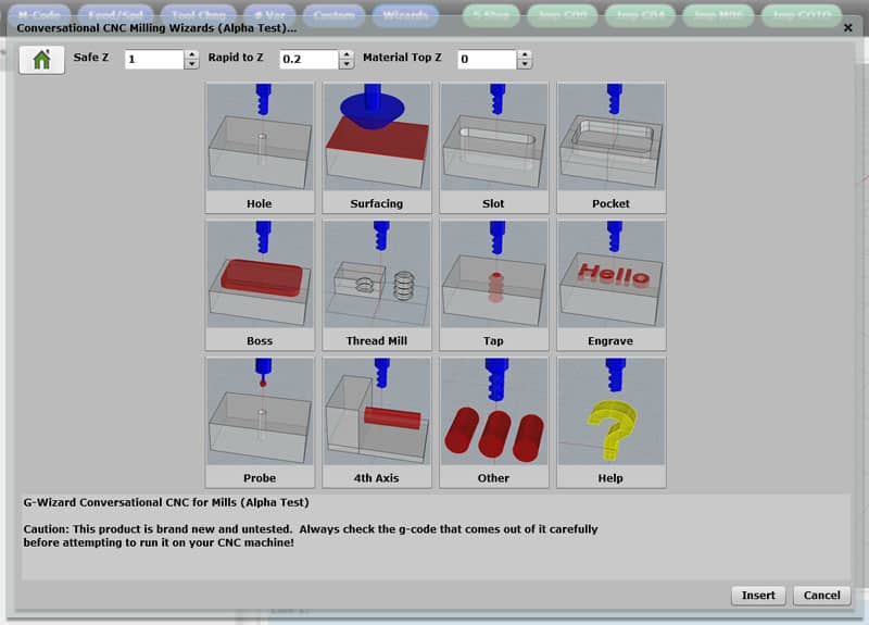 Conversation CNC Milling Wizards