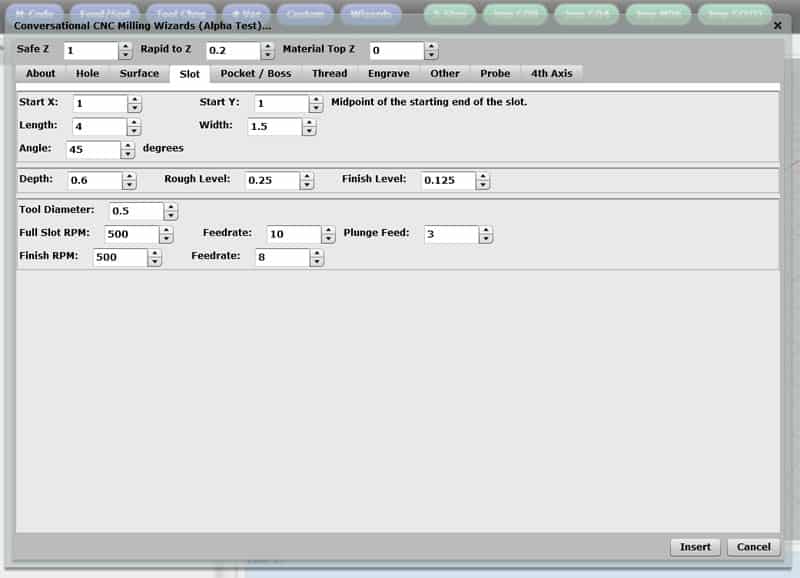 Conversational CNC Slotting