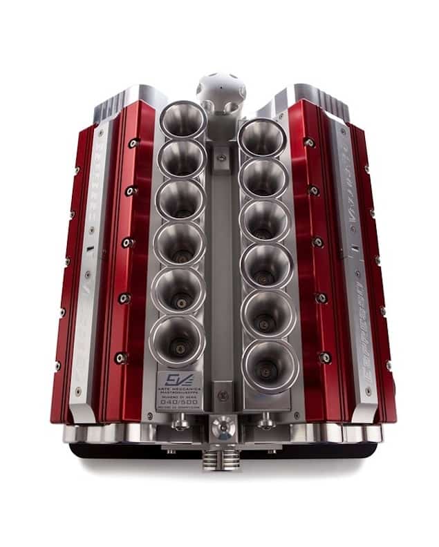 Custom-built amplifier with 12 glass tubes and metal casings.