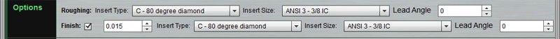Computer-aided design CAD CAM software turning operations options.