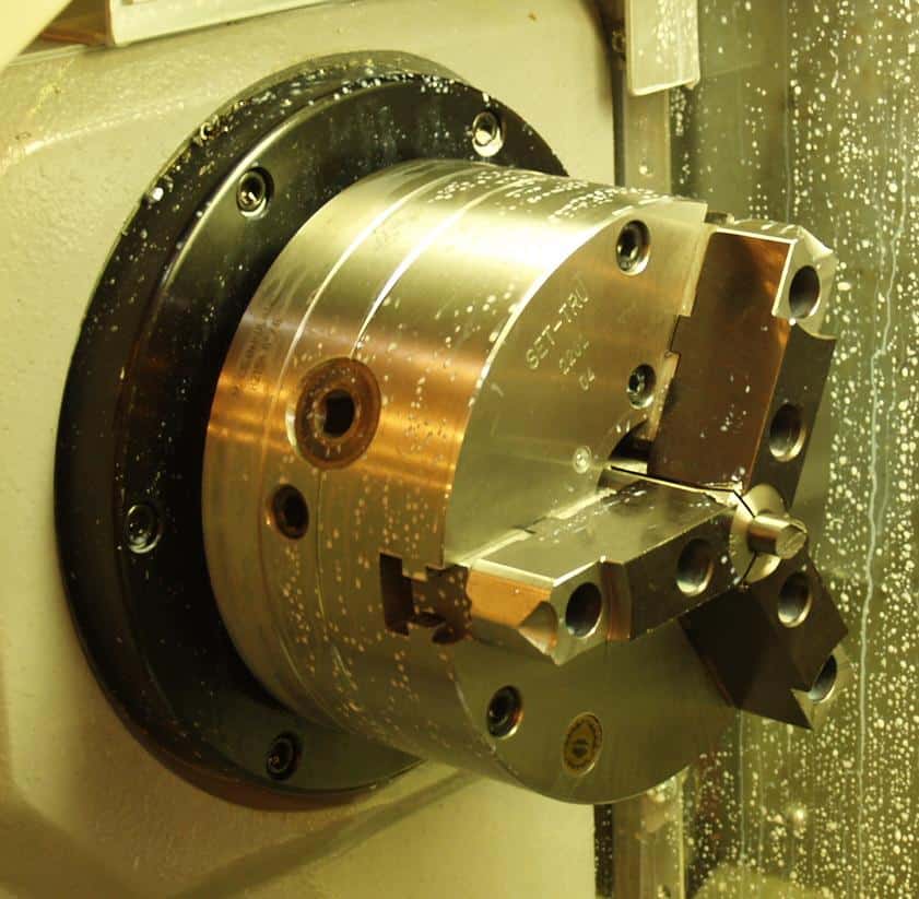 5C Collet Chuck Jaw Set with open jaws on a background.