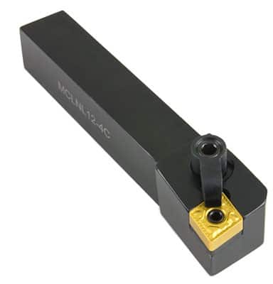 A black and gold tool holder for CNC Lathe on a white background.