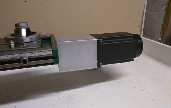 Motor mount on workbench.