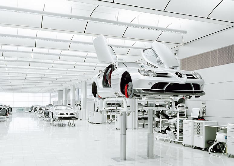 Modern manufacturing facility with advanced machinery and natural lighting.