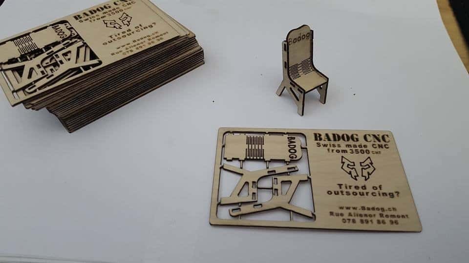 CNC'd business cards