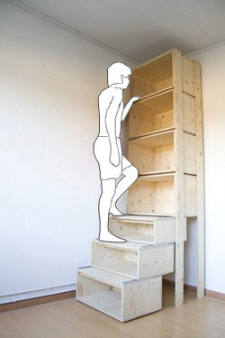 Shelving with steps