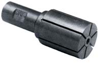 Black mandrel tool with cylindrical body and flat top, featuring a narrow slot.