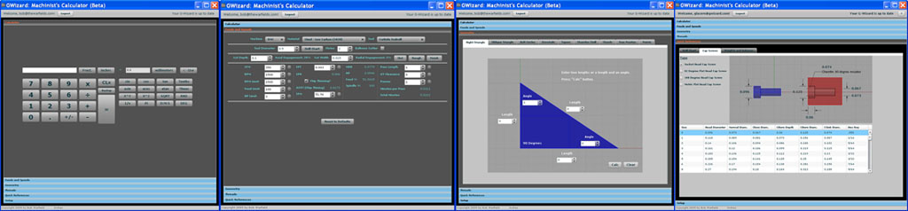 Calculator tools on a computer screen.