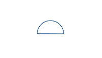 Half dome metal surface with rounded edges and smooth finish against a white background.