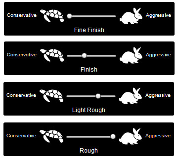 Torture Hare machining surface finishes comparison.