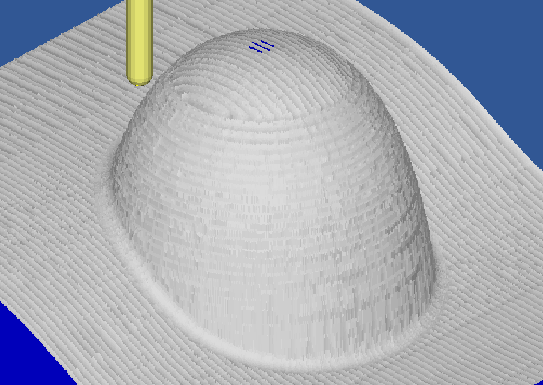 Rounded, textured 3D surface with protruding yellow pencil.
