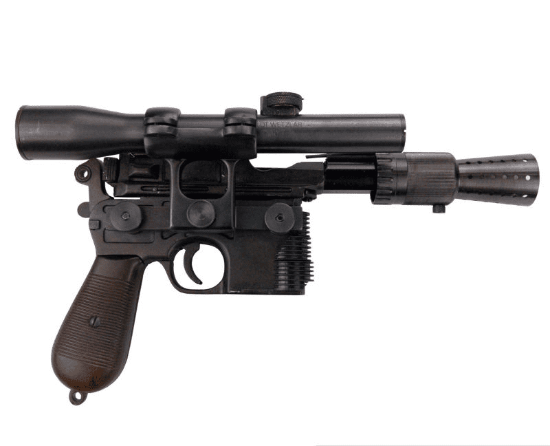 Black Han Solo DL-44 blaster replica with scope.