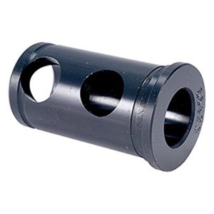 Cylindrical object with two circular holes on either side.