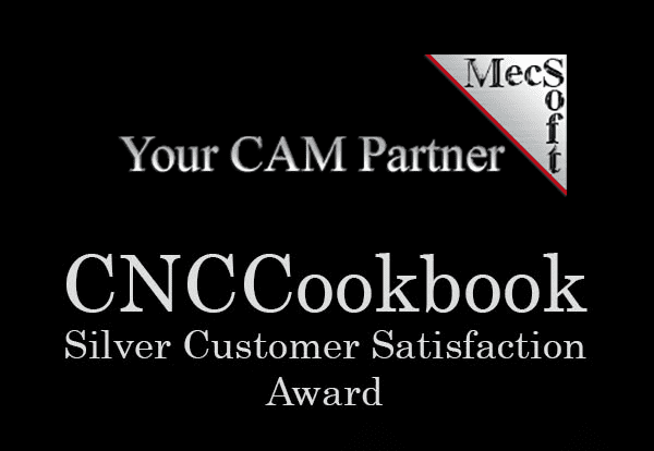 Silver award with "Your CAM Partner" in white text on a gray background.
