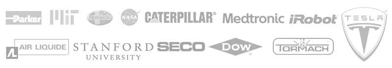 Machining industry company logos from companies like Parker, MIT, and Tormach.
