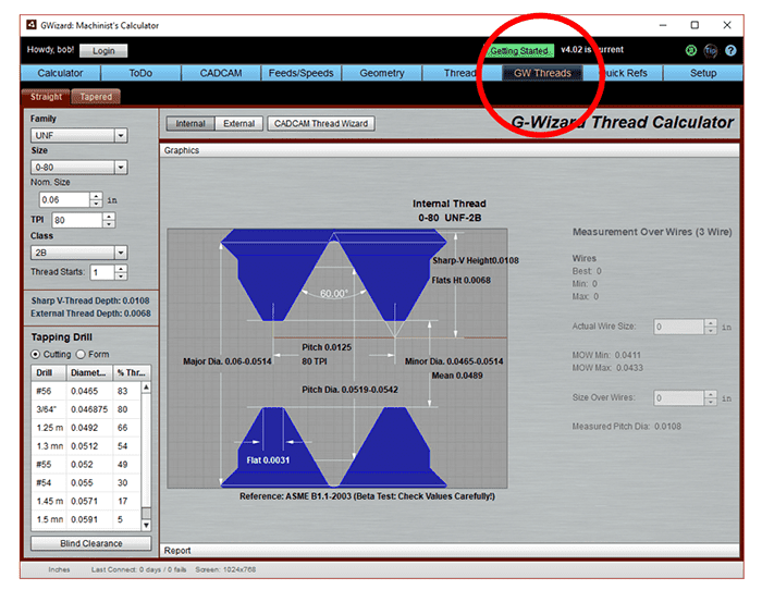 Metric Thread Rolling Diameter Chart