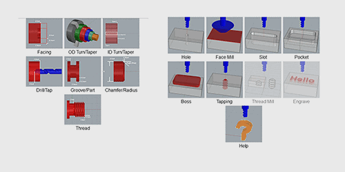 Machining tool 3D CAD icons