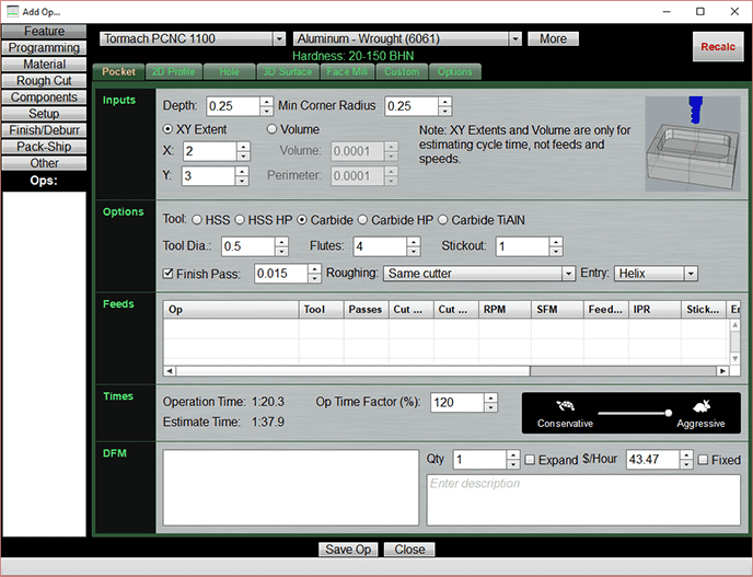 A screen shot of a computer screen featuring G-Wizard Estimator software.