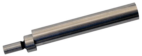 Cylindrical metal object with threaded end.