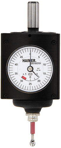 Dial indicator, precision measuring tool with calibrated dial and probe.