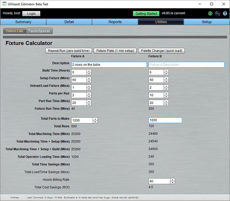 fixture calculator