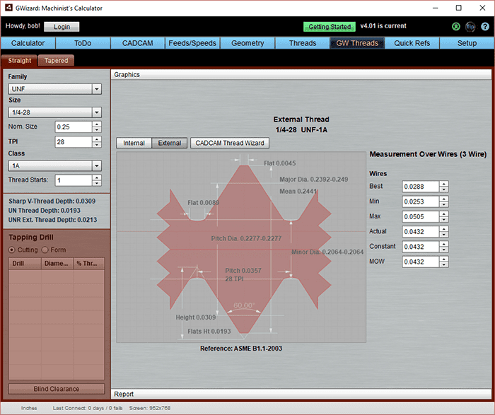 Thread Calculator [ Comprehensive Awesome Software ]