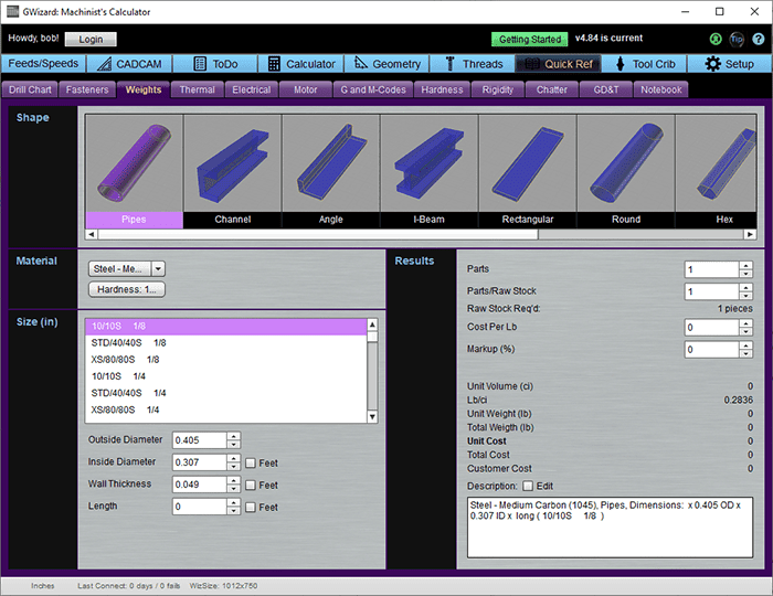 Angle Iron Sizes Chart