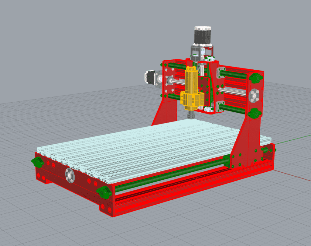 A 3d model of a cnc milling machine featuring cnc router parts.