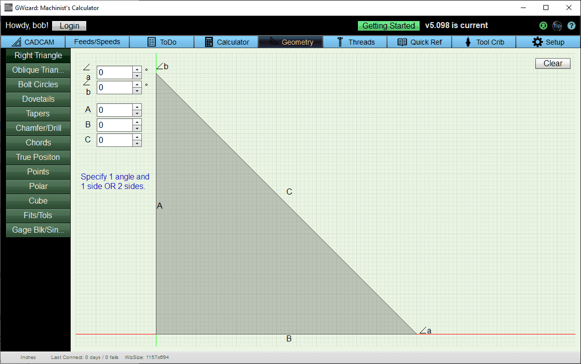 right triangle trigonometry calculator