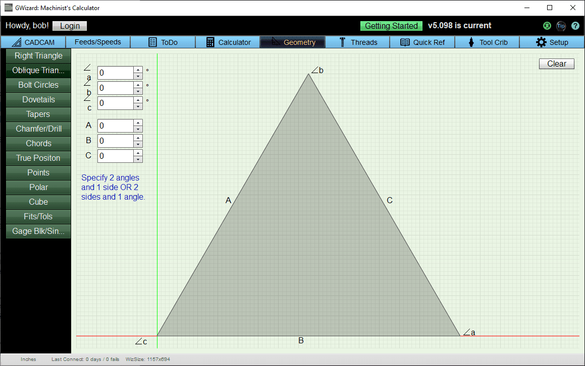 oblique triangle calculator