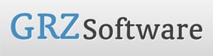 Text logo featuring GRZ Software in blue and black fonts with contrasting colors.