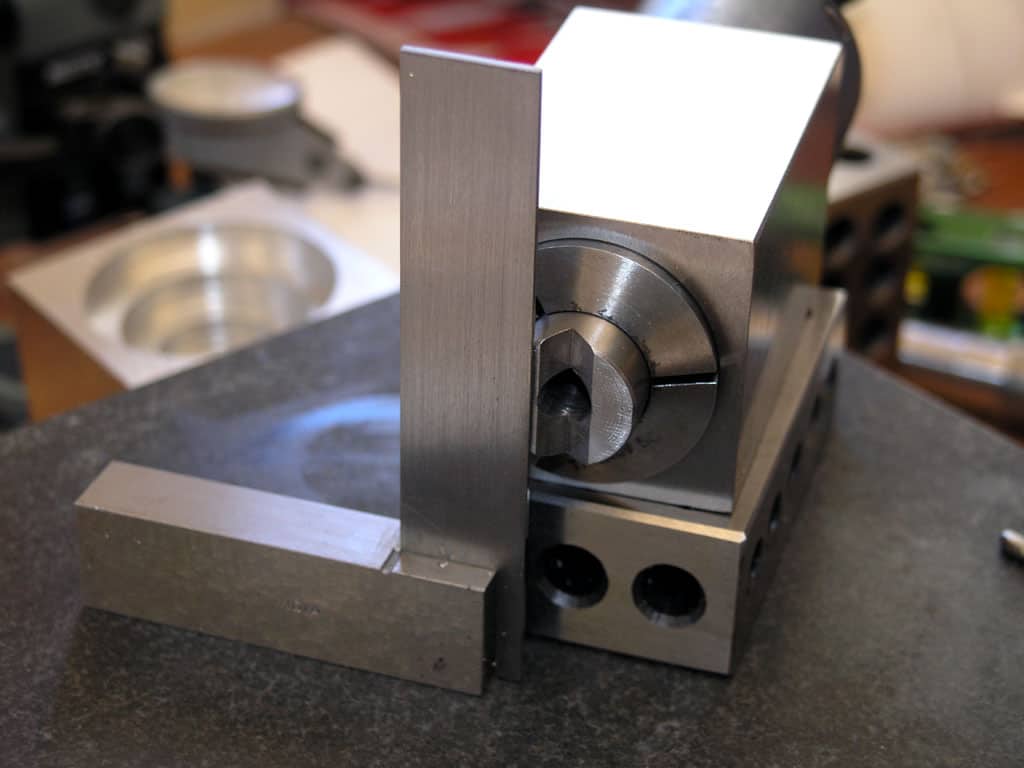 Precision metalworking tool in a manufacturing setting.