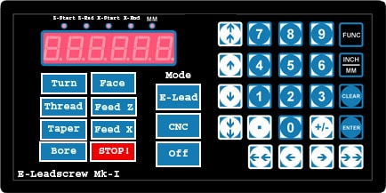 Control panel with buttons and settings.