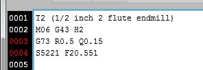 Computer screenshot with gray box listing numerical and alphabetical codes.