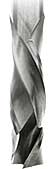 Twisted black and white metal rod.