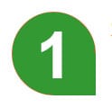 Green teardrop shape with white number one.