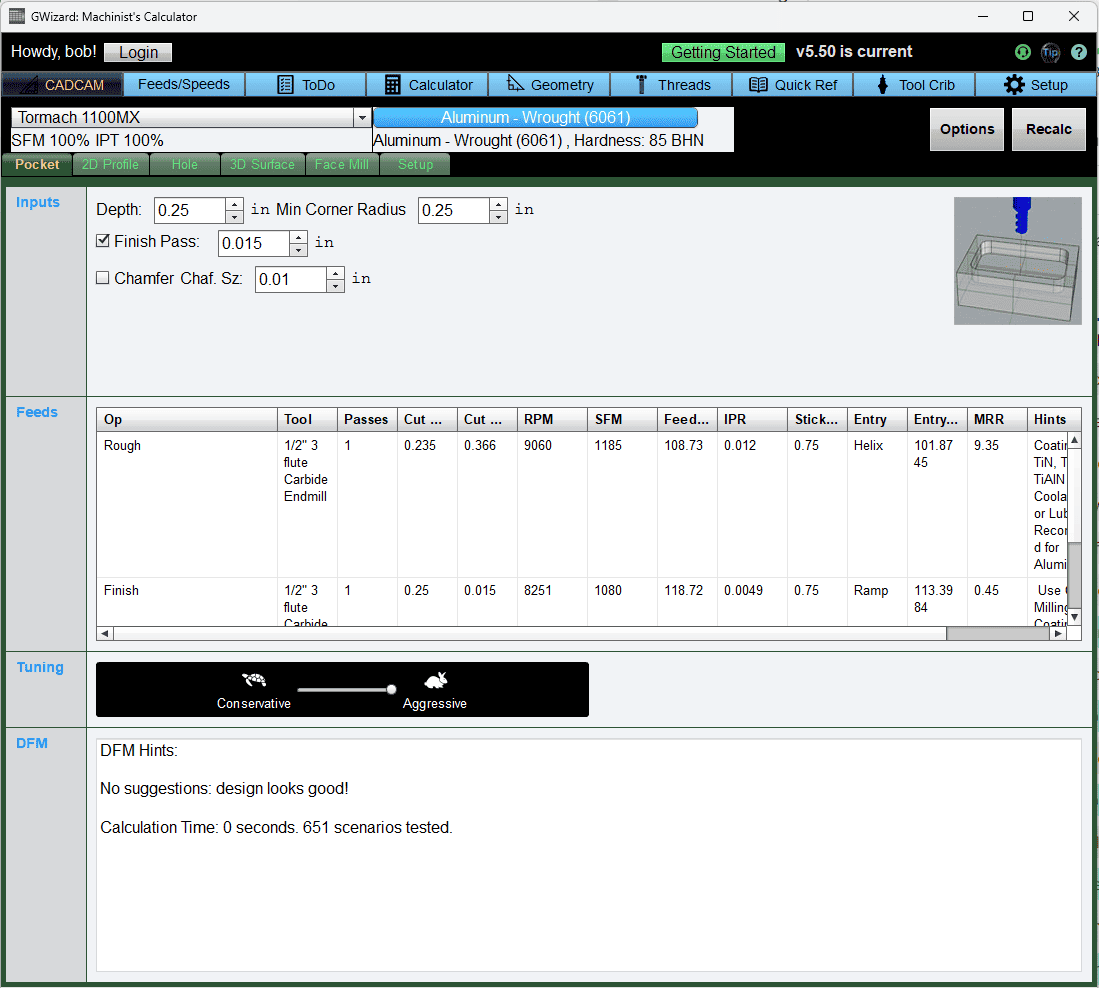 optimizing machine parameters for efficient machining