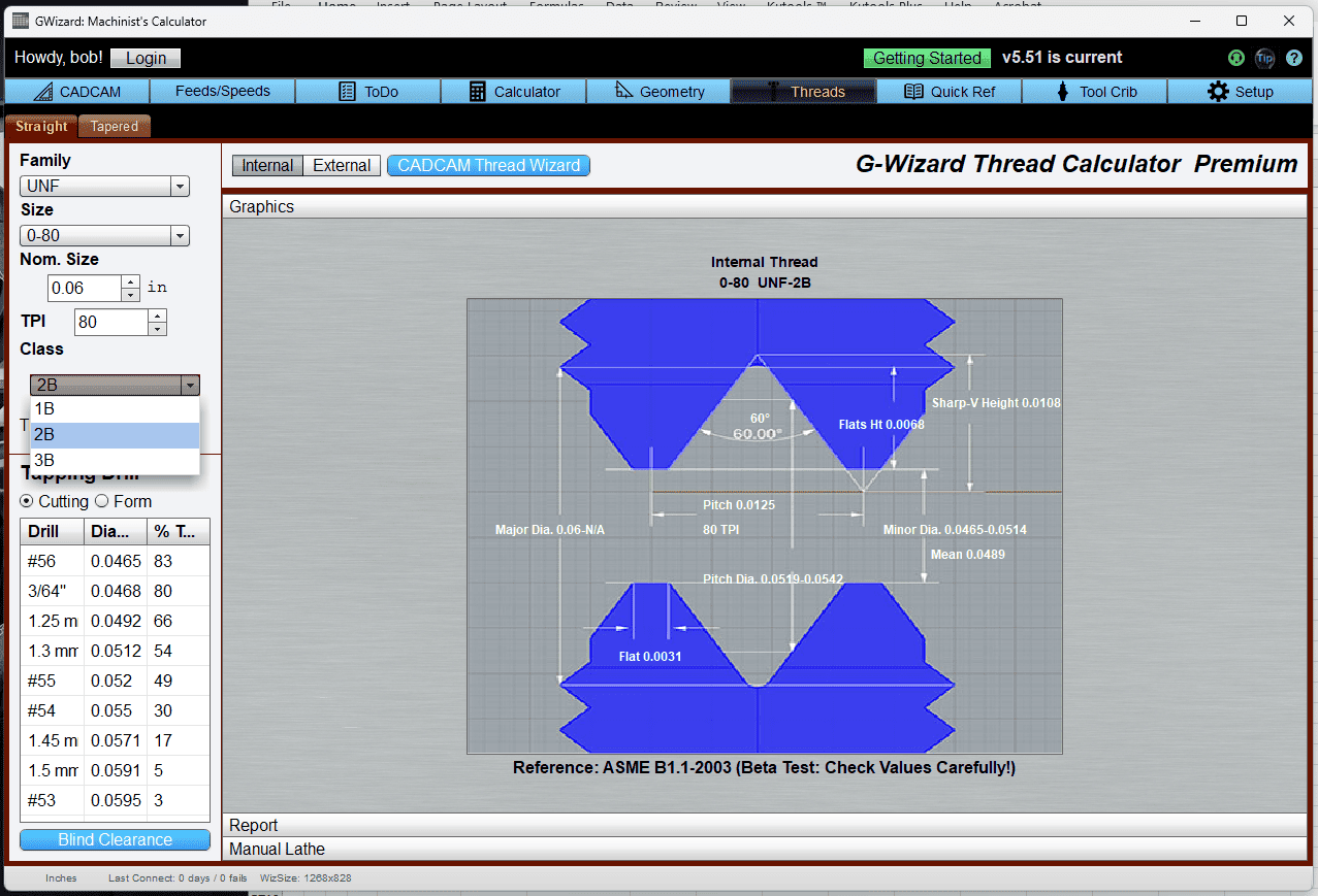 G-Wizard Thread Calculator Premium on CNCCookbook.com.